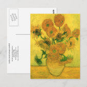 Zonnebloemen in een Vase (F457) Van Gogh Fine Art Briefkaart (Voorkant / Achterkant)