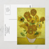 Zonnebloemen in een Vase (F458) Van Gogh Fine Art Briefkaart (Voorkant / Achterkant)