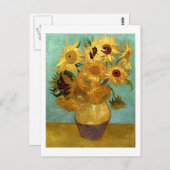 Zonnebloemen in een Vase Van Gogh Fine Art Briefkaart (Voorkant / Achterkant)