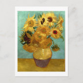 Zonnebloemen in een Vase Van Gogh Fine Art Briefkaart (Voorkant)