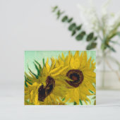 Zonnebloemen in een Vase Van Gogh Fine Art Briefkaart (Staand voorkant)