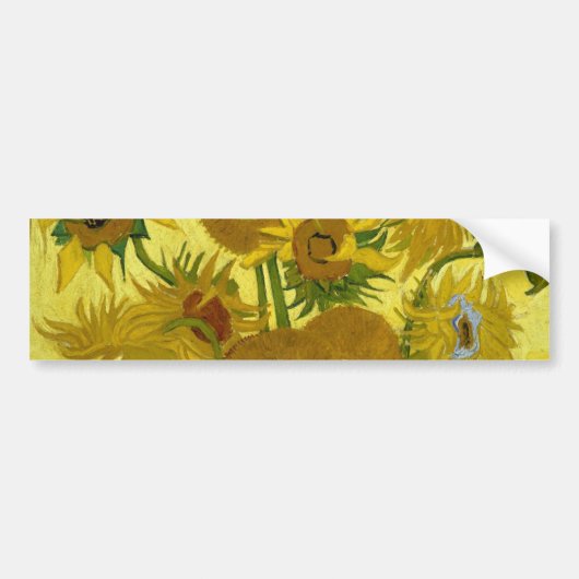 Zonnebloemen in een Vase Van Gogh Fine Art Bumpersticker (Voorkant)