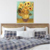 Zonnebloemen in een Vase Van Gogh Fine Art Canvas Afdruk (Insitu (Slaapkamer))