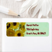 Zonnebloemen in een Vase Van Gogh Fine Art Etiket (Insitu)