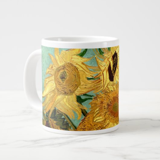 Zonnebloemen in een Vase Van Gogh Fine Art Grote Koffiekop (Links)