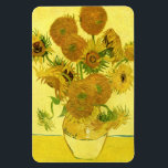 Zonnebloemen in een Vase Van Gogh Fine Art Magneet<br><div class="desc">Toch leven: Vase met vijftien zonnebloemen, Vincent van Gogh, Arles, augustus 1888. Vase met twaalf zonnebloemen is de vierde versie van de tweede zonnebloemen van Vincent van Gogh, die in augustus 1888 in Arles is geschilderd. Olie op doek, 93 x 73 cm. National Gallery, Londen. F 454, JH 1562 Vincent...</div>