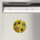Zonnebloemen in een Vase Van Gogh Fine Art Magneet (Insitu (Vaatwasser))