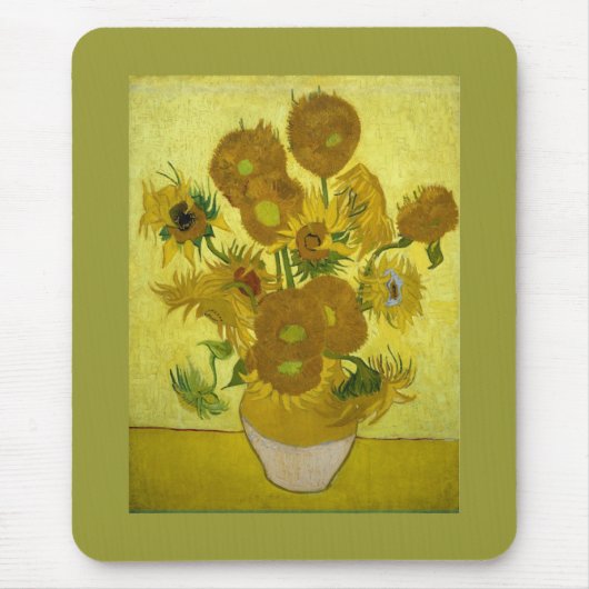 Zonnebloemen in een Vase Van Gogh Fine Art Muismat (Voorkant)