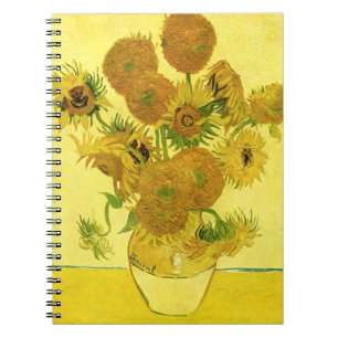 Zonnebloemen in een Vase Van Gogh Fine Art Notitieboek