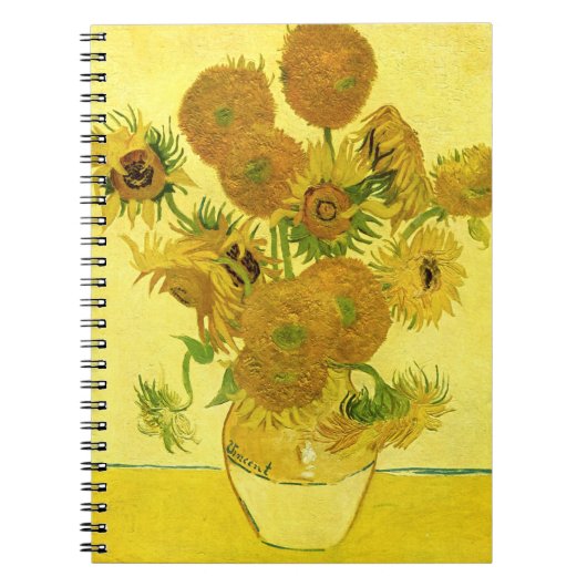 Zonnebloemen in een Vase Van Gogh Fine Art Notitieboek (Voorkant)