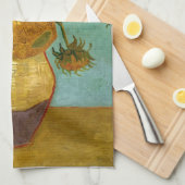 Zonnebloemen in een Vase Van Gogh Fine Art Theedoek (Quarter Fold)