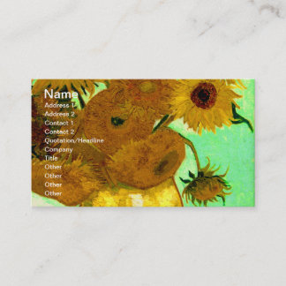 Zonnebloemen in een Vase Van Gogh Fine Art Visitekaartje