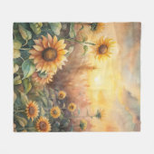 Zonnebloemen in een weide fleece deken (Voorkant (Horizontaal))