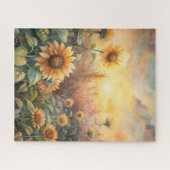 Zonnebloemen in een weide legpuzzel (Horizontaal)