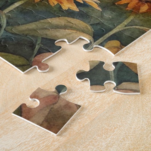 Zonnebloemen in een weide legpuzzel (Zijkant)