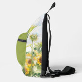 Zonnebloemen in gele bruine en groene achtergrond sling bag (Rechts)