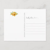 Zonnebloemen in Gietkan Aan Je Denken Briefkaart (Achterkant)