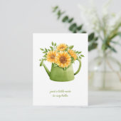 Zonnebloemen in Gietkan Aan Je Denken Briefkaart (Staand voorkant)