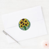 Zonnebloemen in glazen pot Art Ronde Sticker (Envelop)