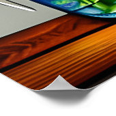 Zonnebloemen in glazen vaas poster (Hoek)