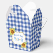 Zonnebloemen in het land Zonneschijn Blauw geruit Bedankdoosjes (Geopend)