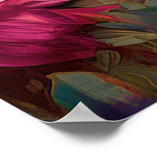  Zonnebloemen in het veld van kleurrijke bloemen Poster (Hoek)