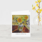 Zonnebloemen in Italiaanse vaas notecard Kaart (Gele Bloem)