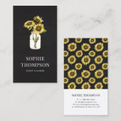 Zonnebloemen in Mason Jar Chalkboard Country Rusti Visitekaartje (Voorkant / Achterkant)