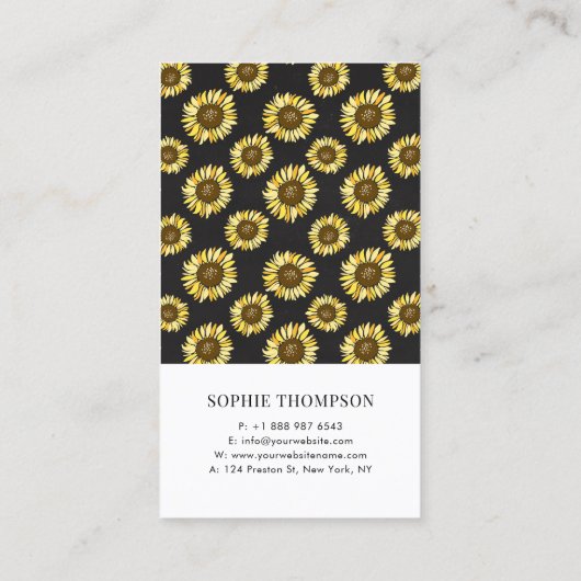 Zonnebloemen in Mason Jar Chalkboard Country Rusti Visitekaartje (Achterkant)