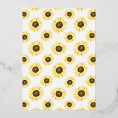Zonnebloemen in Mason Jar Country Rustic Wedding Folie Uitnodiging (Achterkant)