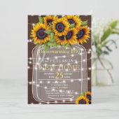 Zonnebloemen in mason jar house warmer kaart (Staand voorkant)