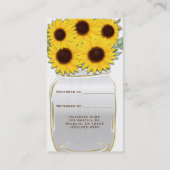 Zonnebloemen in Mason Jar Rustic Chic Refer een vr Aanbevelingskaartje (Achterkant)