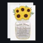 Zonnebloemen in Mason Jar Rustic Chic Vrijgezellen Kaart<br><div class="desc">Zonnebloemen in Mason Jar Rustic Chic Bridal Shower</div>