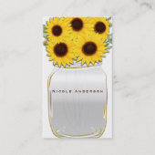 Zonnebloemen in Mason Jar Rustiek Country Chic Bri Visitekaartje (Voorkant)