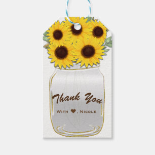 Zonnebloemen in Metselwerkpot Rustieke Chic Landel Cadeaulabel