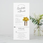 Zonnebloemen in milkbucket uitnodiging w rsvp bijg (Staand voorkant)