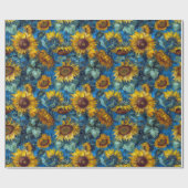 Zonnebloemen in olie cadeaupapier (Vlak)