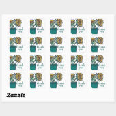 Zonnebloemen in pot Bloemige Dank Je Wel  Vierkante Sticker (Vel)