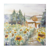 Zonnebloemen in Provence Tegeltje (Voorkant)