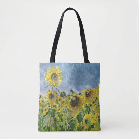 Zonnebloemen in regen tote bag (Voorkant)