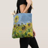Zonnebloemen in regen tote bag (Dichtbij)