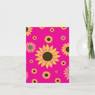 Zonnebloemen in Roze Kaart