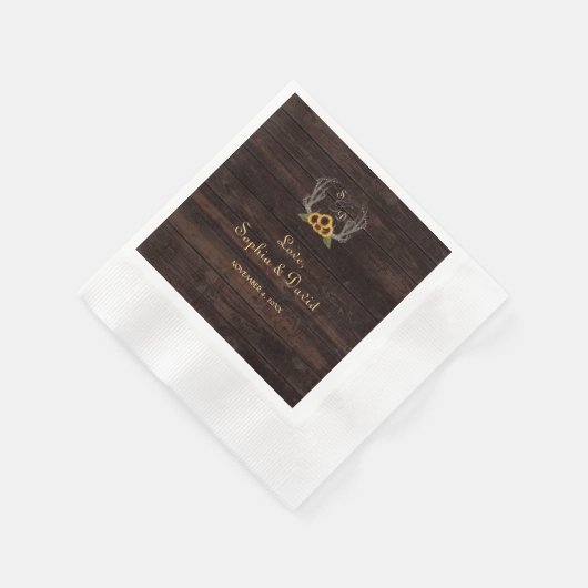 Zonnebloemen in Rustisch land Servetten (Hoek)