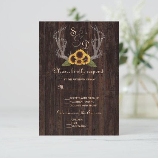 Zonnebloemen in Rustisch land Woensdag RSVP (Staand voorkant)