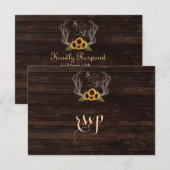 Zonnebloemen in Rustisch land Woensdag RSVP Kaartje (Voorkant / Achterkant)