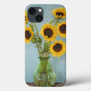 Zonnebloemen in vaas op tafel Case-Mate iPhone case
