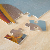 Zonnebloemen in vaas op tafel legpuzzel (Zijkant)