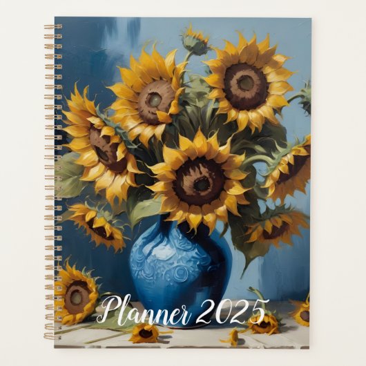 Zonnebloemen in vaas planner (Voorkant)