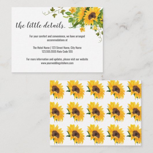 Zonnebloemen Informatie en details Informatiekaartje (Voorkant / Achterkant)