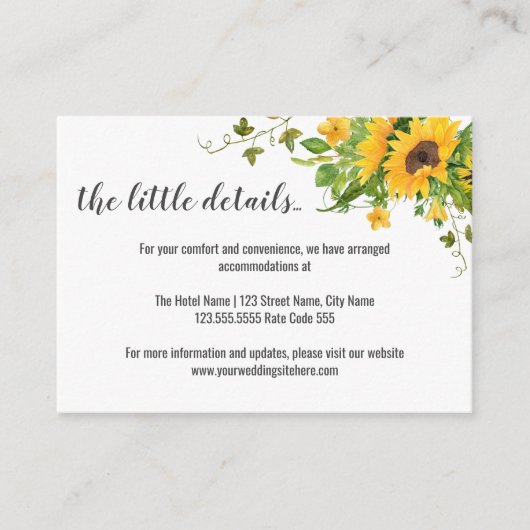 Zonnebloemen Informatie en details Informatiekaartje (Voorkant)